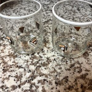 Anthropologie Chocolate Pie Icon Hand Blown Juice Glass. 17.25 oz - Pair (2)